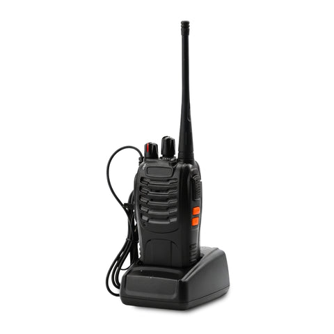 Long-Range Walkie Talkie 16 Channel, Portable Two-Way Radio Set (Black, Pack of 2)