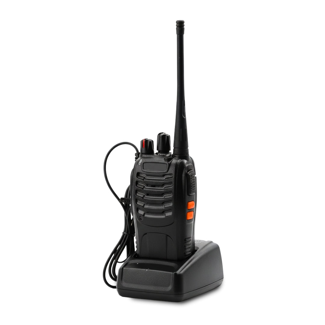 Long-Range Walkie Talkie 16 Channel, Portable Two-Way Radio Set (Black, Pack of 2)