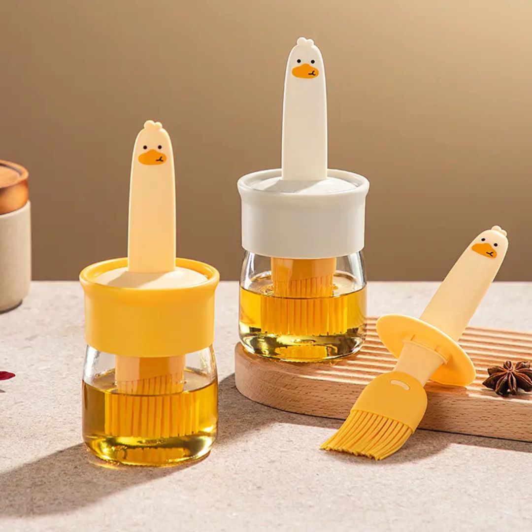 2in1 Silicon Duck Oil Brush + Storage
