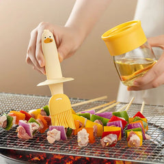 2in1 Silicon Duck Oil Brush + Storage