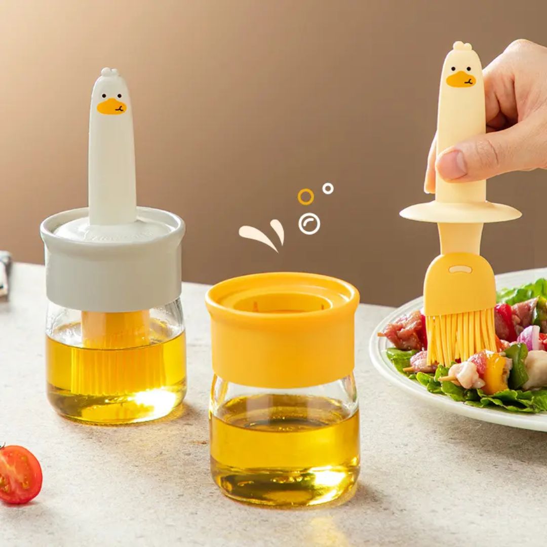 2in1 Silicon Duck Oil Brush + Storage