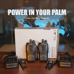 Long-Range Walkie Talkie 16 Channel, Portable Two-Way Radio Set (Black, Pack of 2)