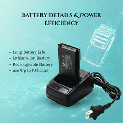 Long-Range Walkie Talkie 16 Channel, Portable Two-Way Radio Set (Black, Pack of 2)