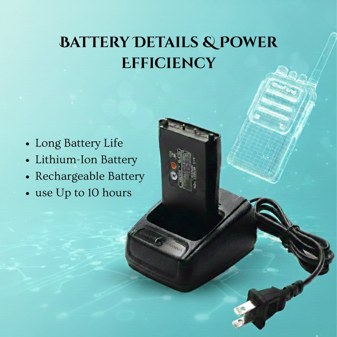 Long-Range Walkie Talkie 16 Channel, Portable Two-Way Radio Set (Black, Pack of 2)